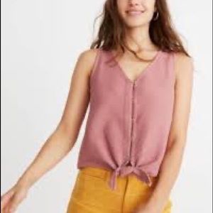 Madewell Texture & Thread Tie Front Tank